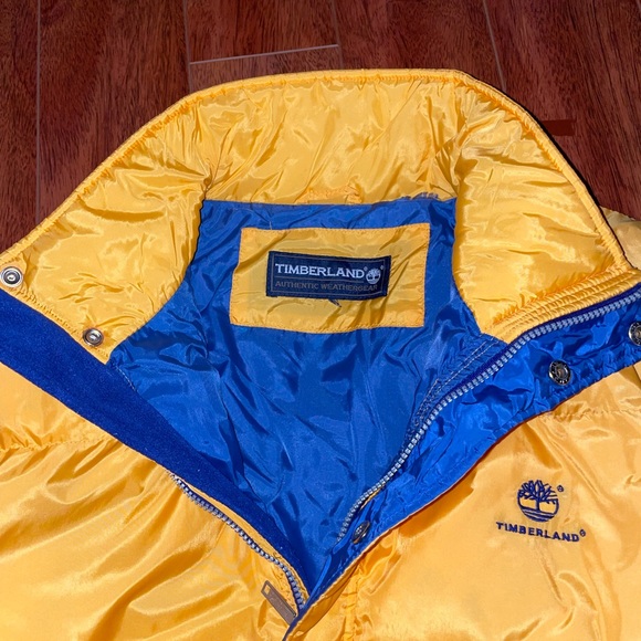 VINTAGE 80’S TIMBERLAND YELLOW PUFFER L / XL - Picture 5 of 9